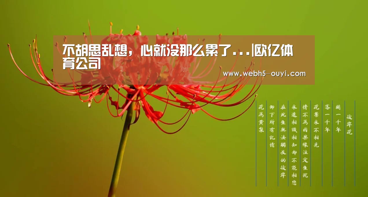 不胡思乱想,心就没那么累了...|欧亿体育公司(图2) 欧亿体育官网
